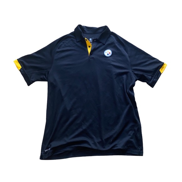 Nike Other - Nike NFL Onfield Black Yellow Pittsburgh Steelers DriFit Polo Shirt sz L
